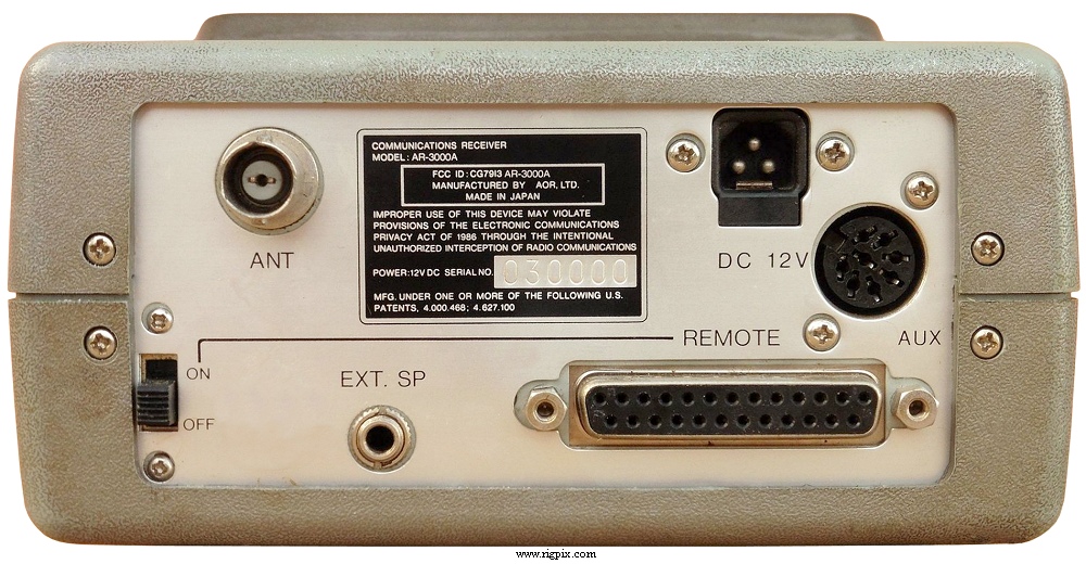 A rear picture of AOR AR-3000A