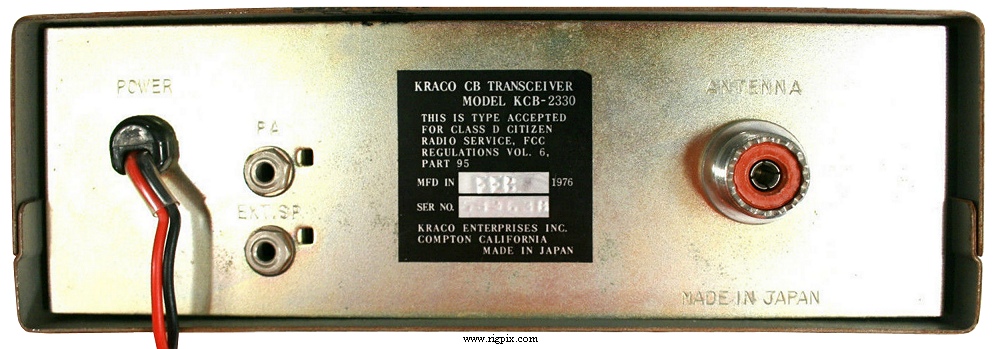 A rear picture of Kraco CB Super DeLuxe (KCB-2330)