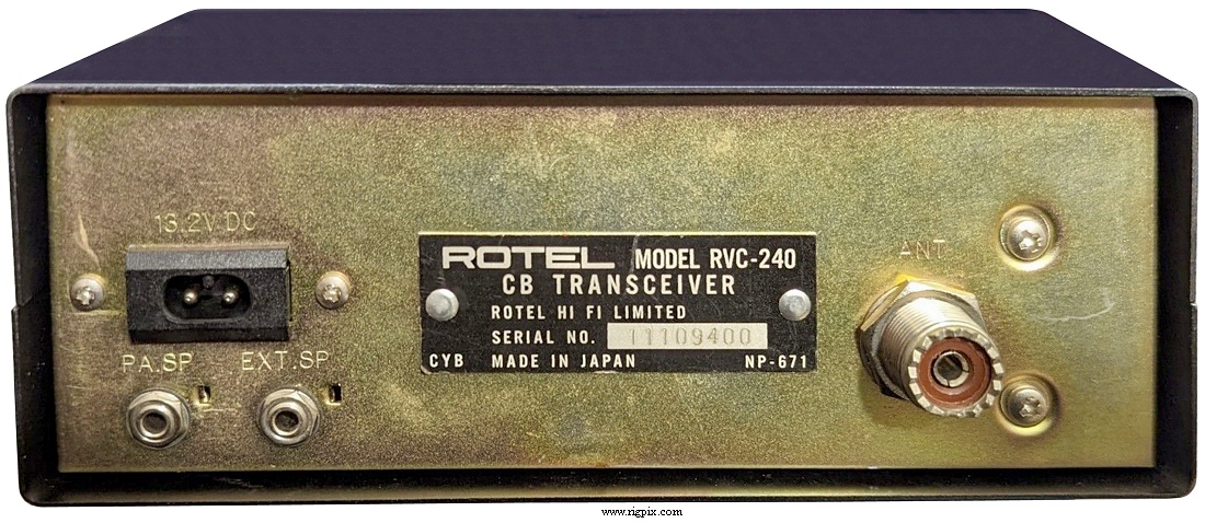 A rear picture of Rotel RVC-240