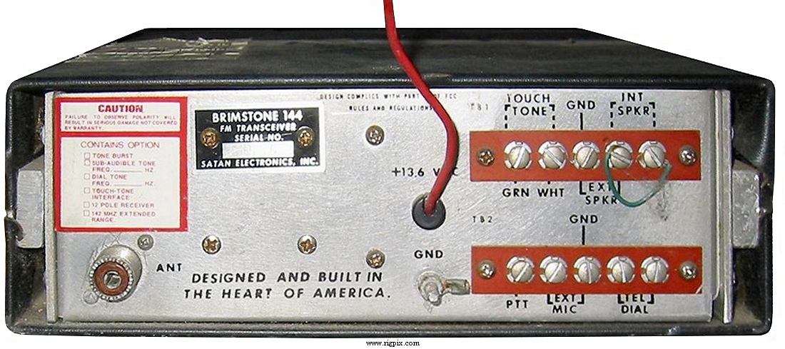 A rear picture of Satan Electronics Brimstone-144