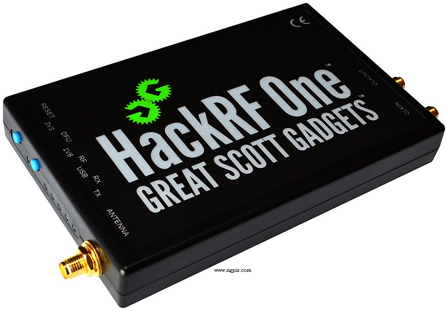 A picture of a boxed HackRF One