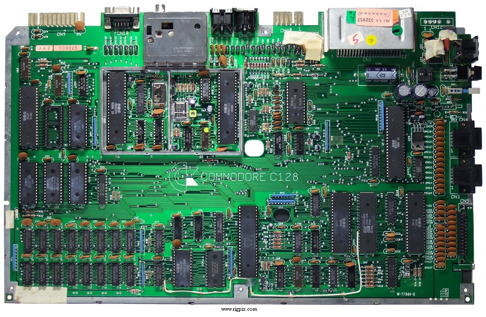 A picture of the Commodore 128 / C-128 motherboard