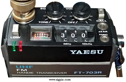 A top view picture of Yaesu FT-703R