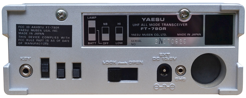 A rear picture of Yaesu FT-790R