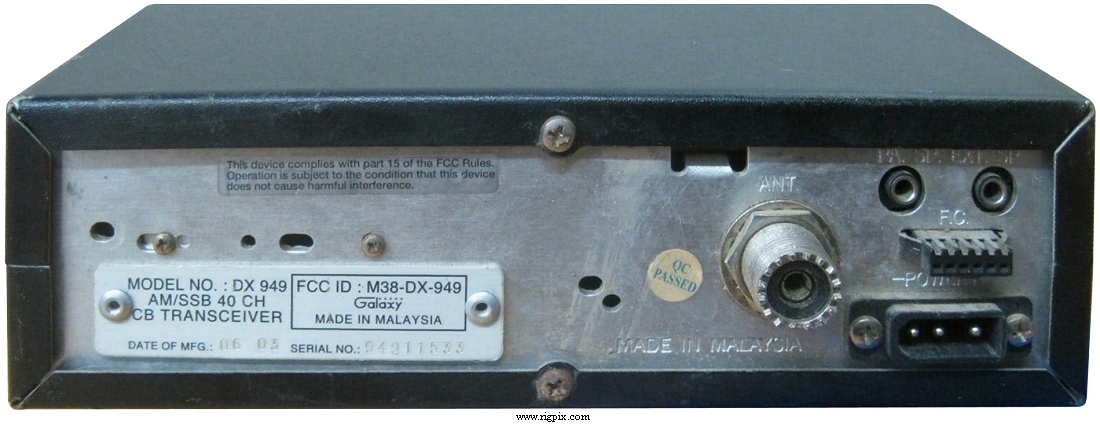 A rear picture of Galaxy DX-949