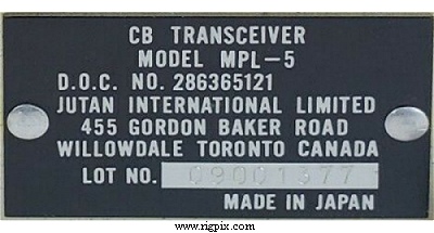 A picture of JIL Citizen MPL-5 label