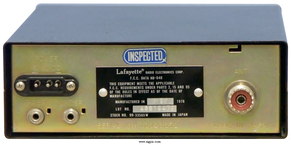 A rear picture of Lafayette HB-640 (99-33565W)