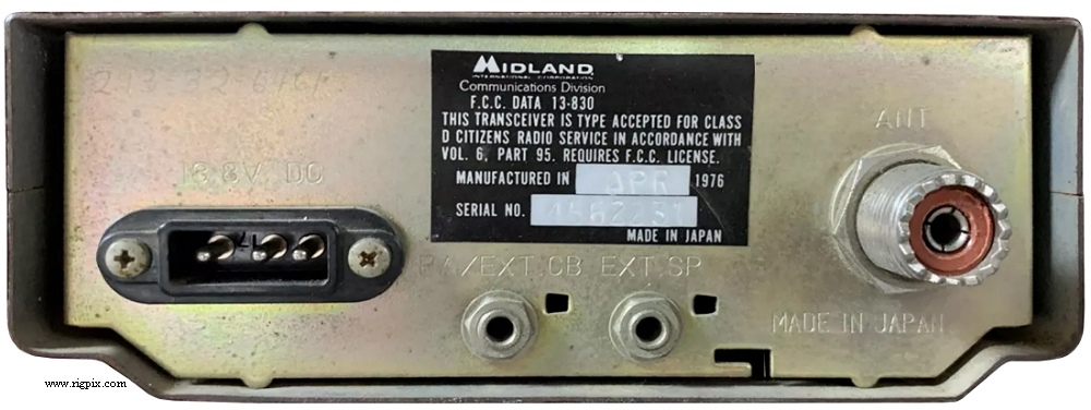 A rear picture of Midland 13-830