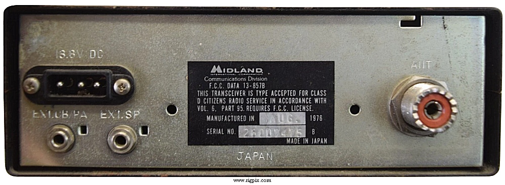 A rear picture of Midland 13-857B