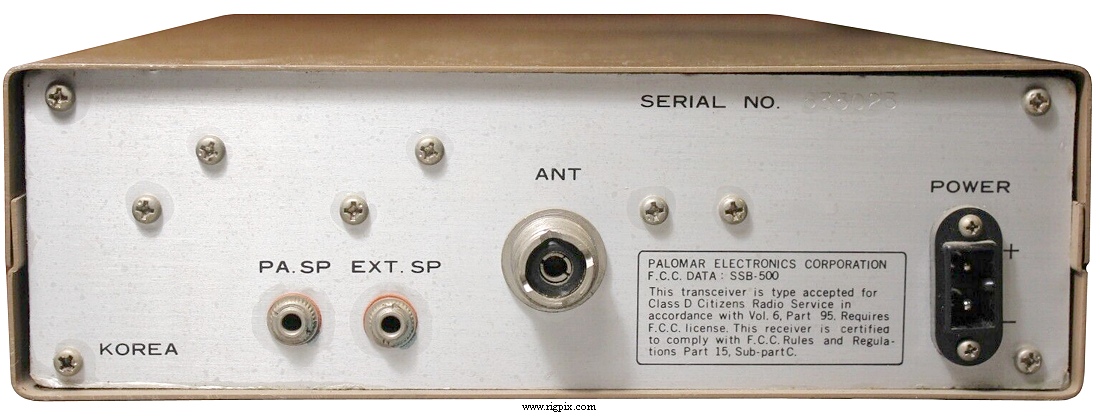 A rear picture of Palomar SSB-500