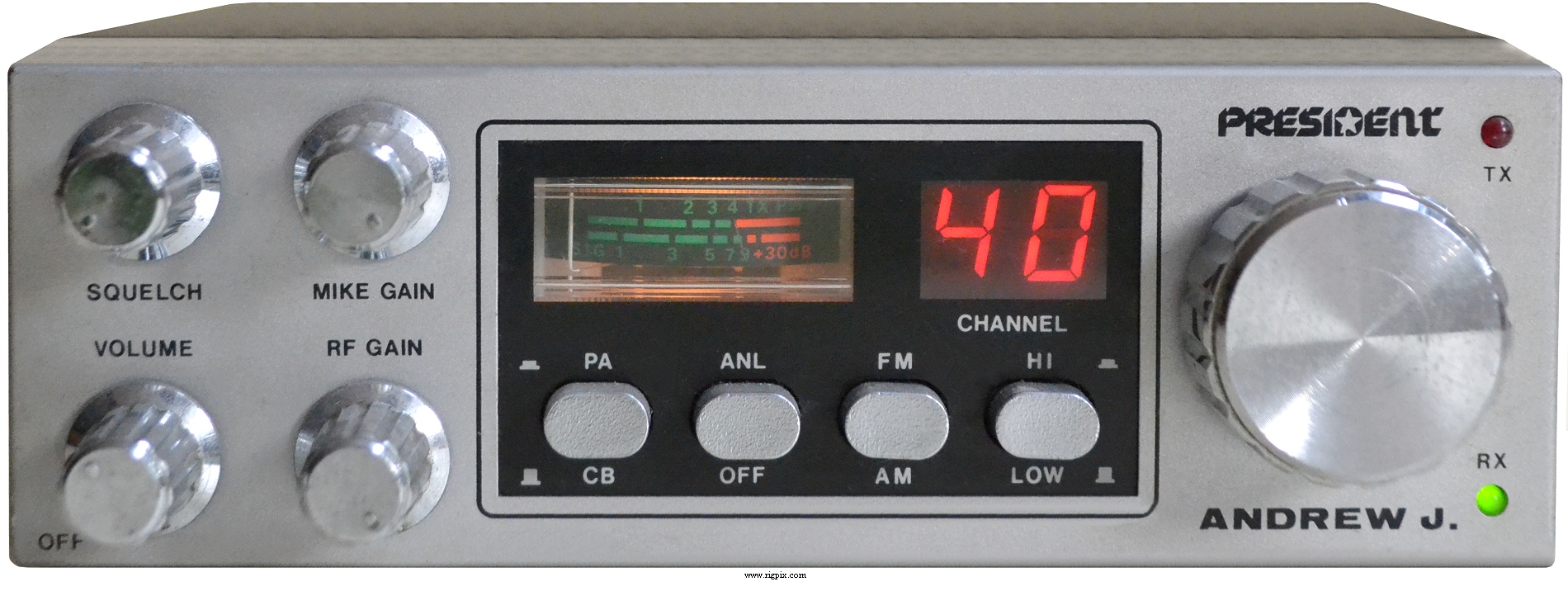 RigPix Database - CB, Freeband and more - President Andrew J. AM/FM