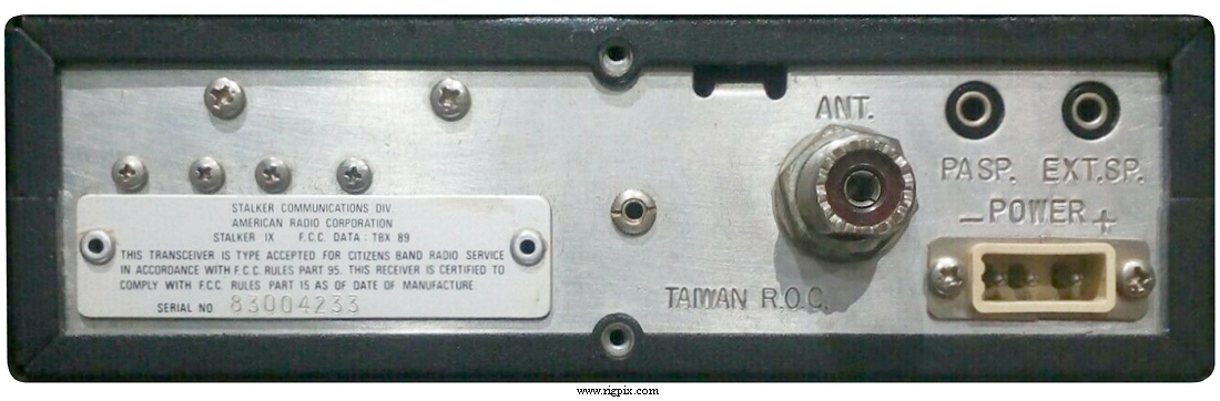 A rear picture of Teaberry (American Radio Corporation) Stalker IX (TBX89)
