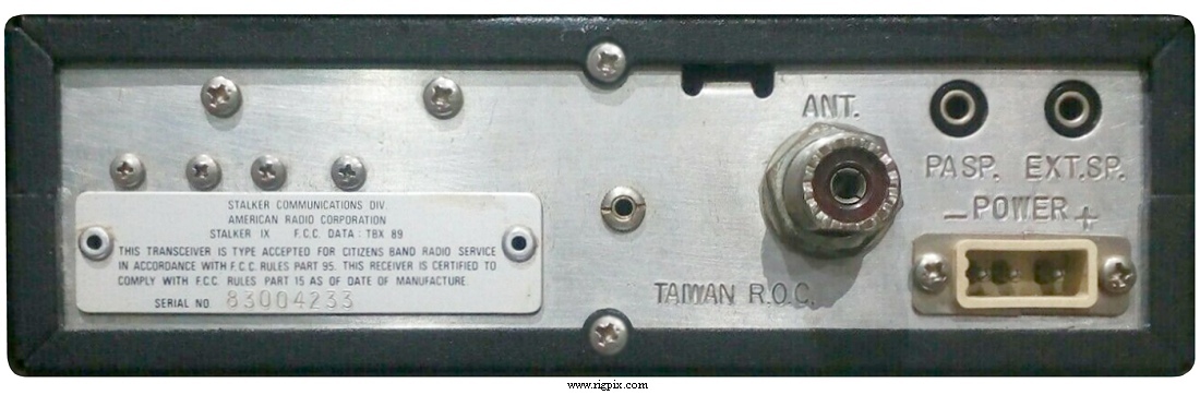 A rear picture of Teaberry (American Radio Corporation) Stalker IX (TBX89)