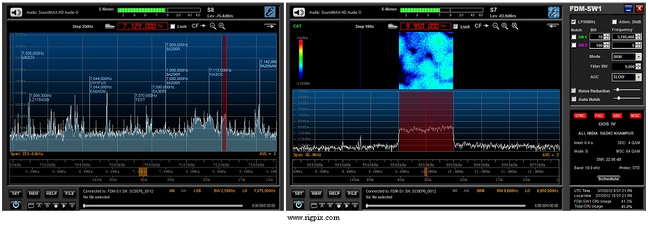 A picture of Elad FDM-S1 software screens