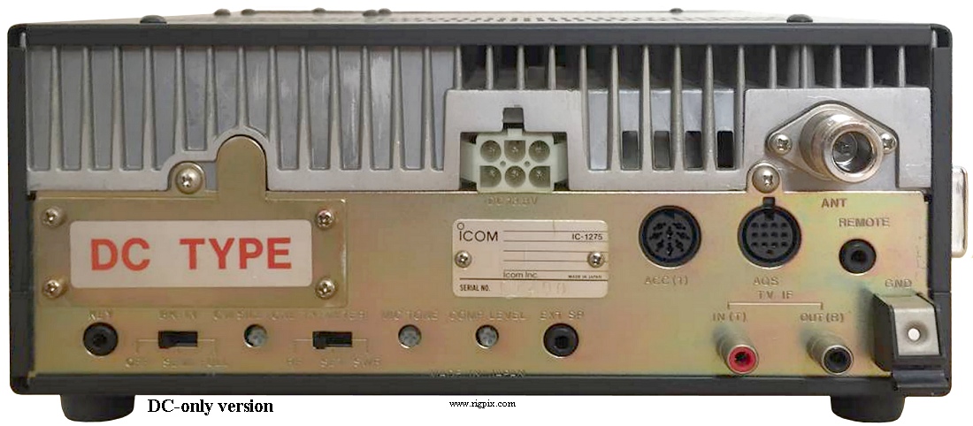 A rear picture of Icom IC-1275 DC-only version