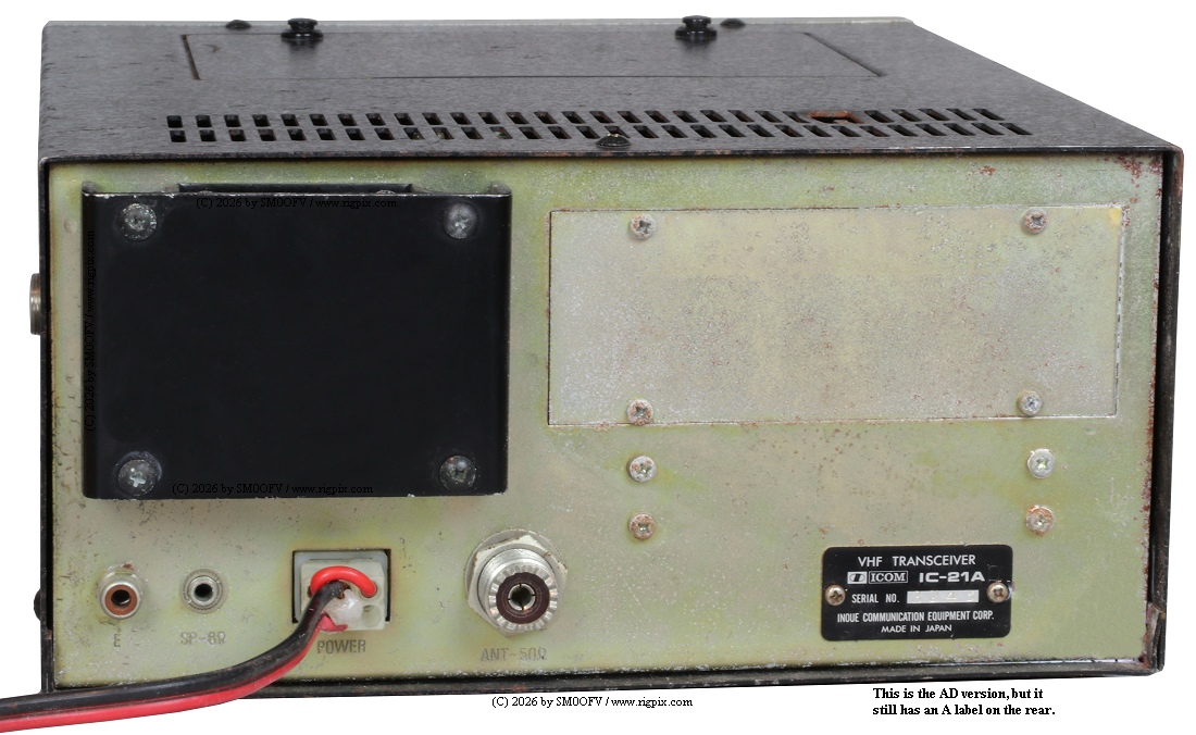 A rear picture of Icom IC-21AD