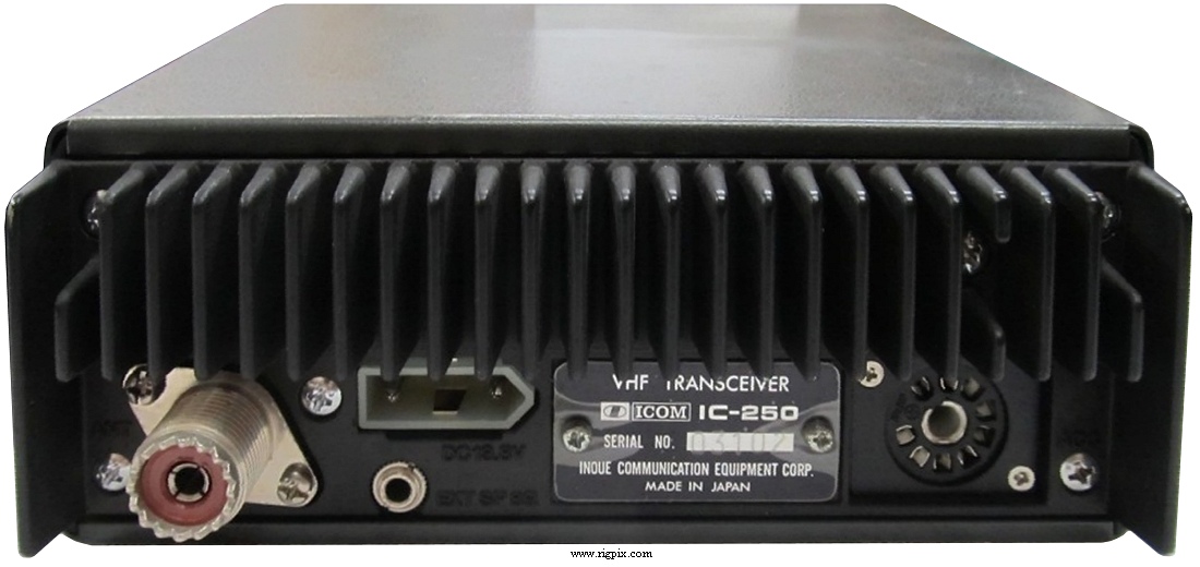 A rear picture of Icom IC-250