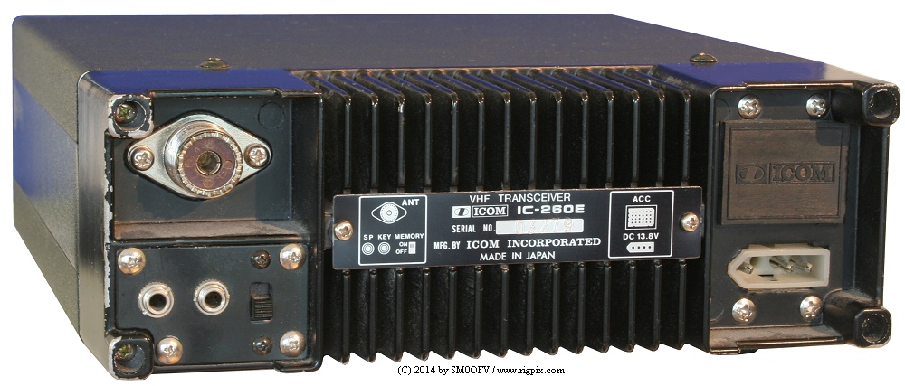 A rear picture of Icom IC-260E