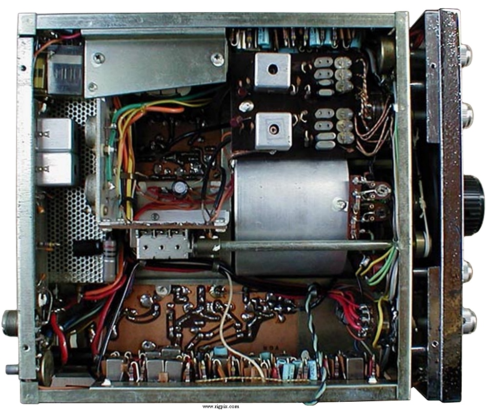 An inside picture from the bottom of Icom IC-71