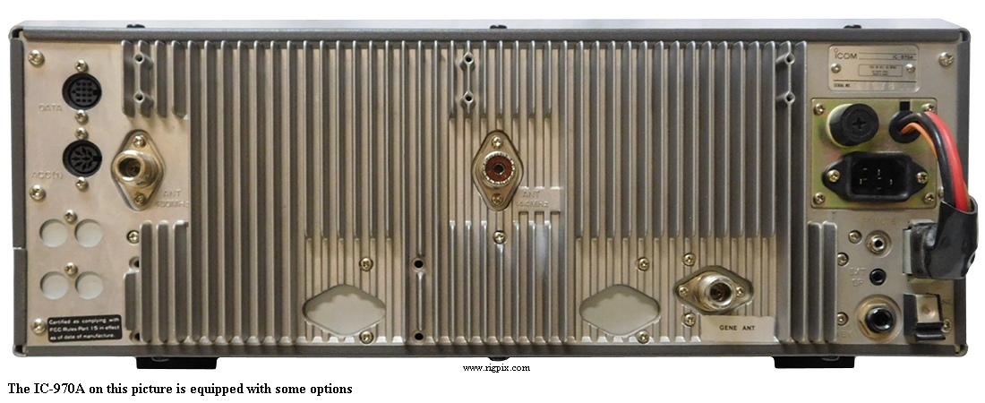 A rear picture of Icom IC-970A