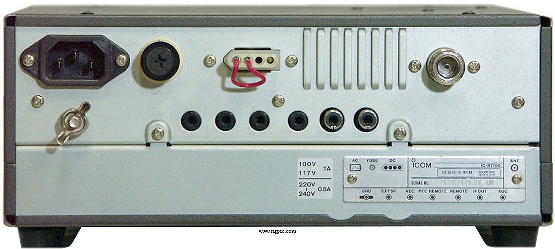 A rear picture of Icom IC-R7100
