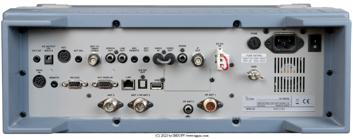 A rear picture of Icom IC-R9500