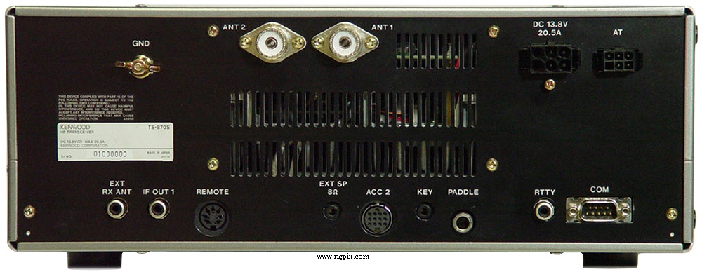 A rear picture of Kenwood TS-870S