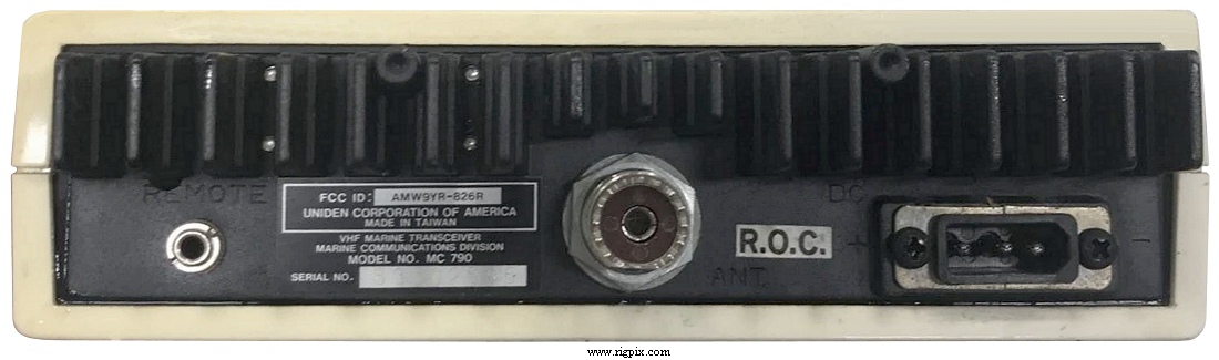 A rear picture of Uniden MC-790
