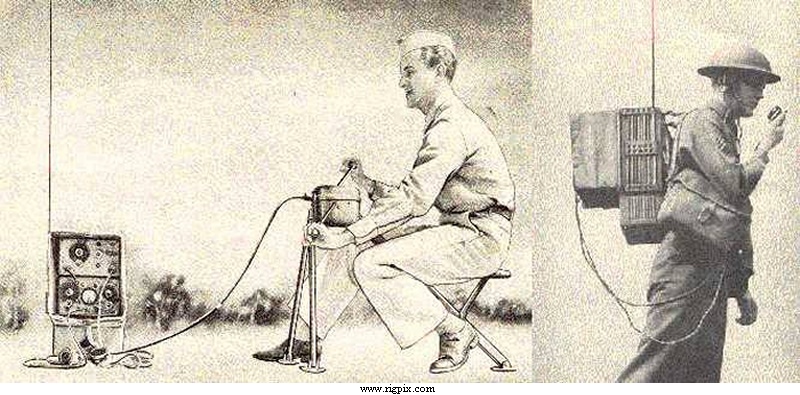 A picture of Wireless set No.48 in use