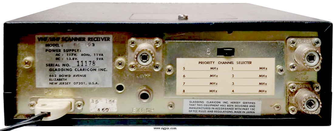 A rear picture of Claricon RS-103 ''Sky Scanner''
