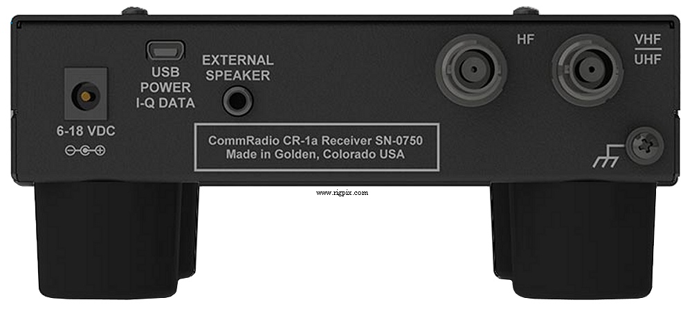 A rear picture of CommRadio CR-1A