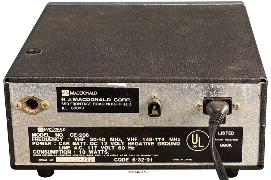 A rear picture of MacDonald CE-206