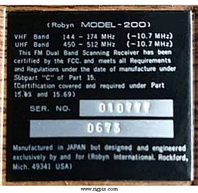 A picture of Robyn 200 label