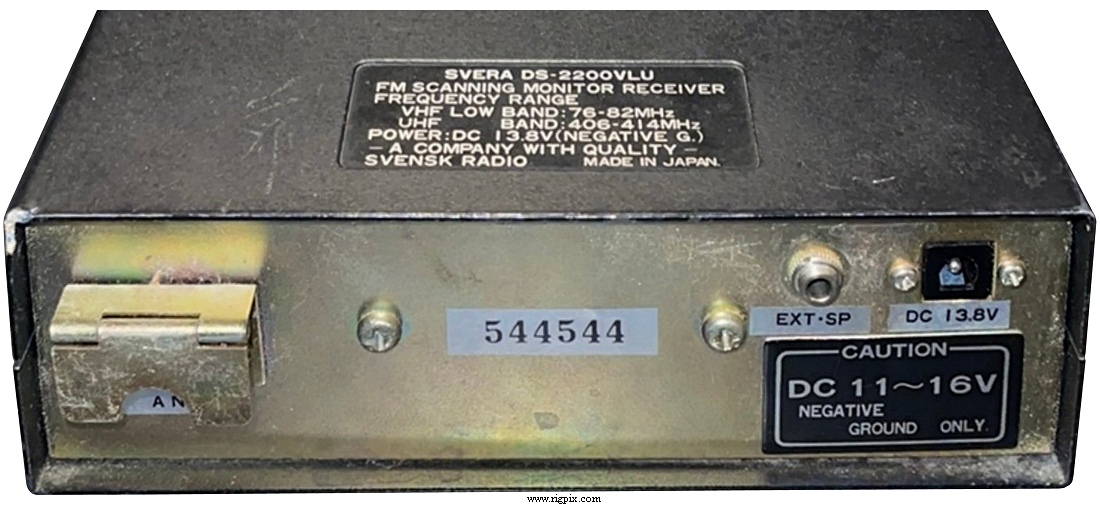 A rear picture of Svera / Svensk Radio DS-2200VLU