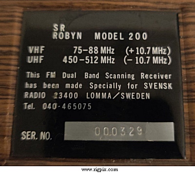 A picture of the Svera / Svensk Radio SR Robyn 200 label