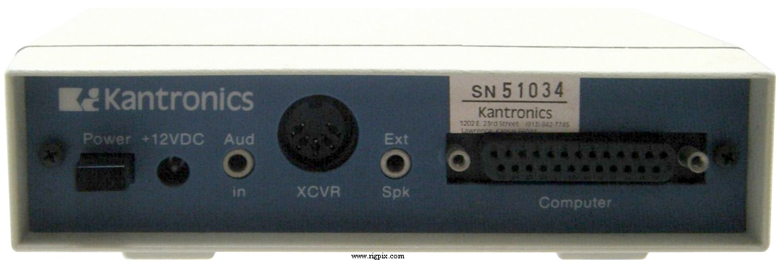 A rear picture of Kantronics KPC-1 (Kantronics Packet Communicator)