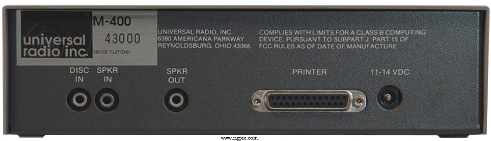 A rear picture of Universal M-400