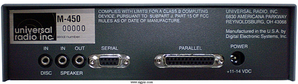 A rear picture of Universal M-450