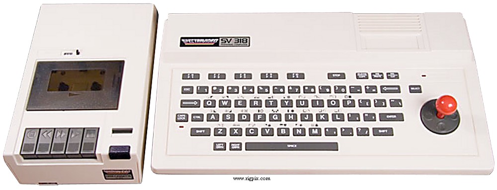 A picture of Spectravideo SV-318 with tape recorder
