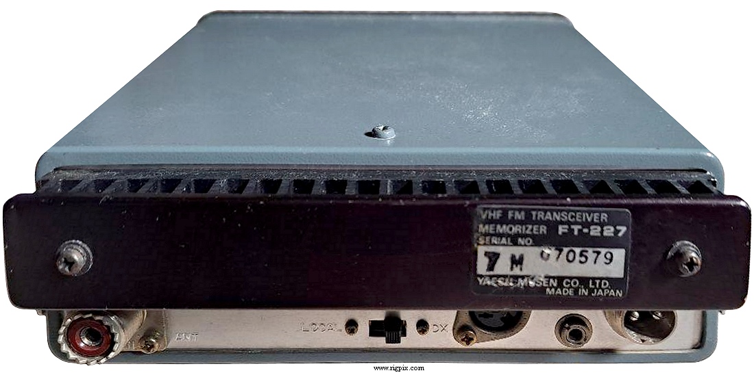 A rear picture of Yaesu FT-227 ''Memorizer''