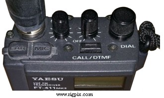 A top view picture of Yaesu FT-411MKII